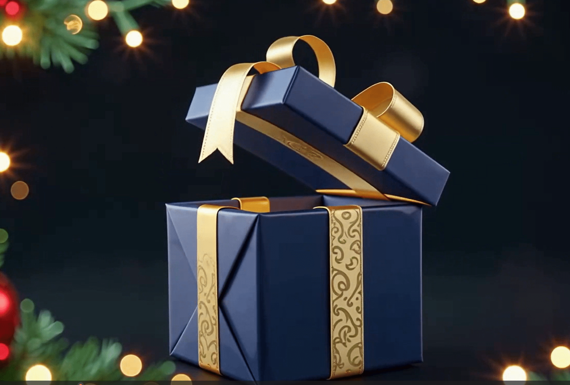 bilde av en blå pakke som åpnes